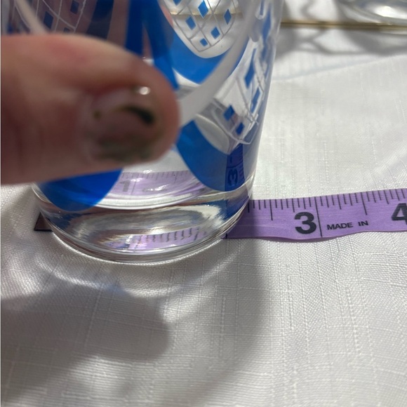 Vintage Elegant Gold and Blue Glass Set with Holder - Picture 8 of 9